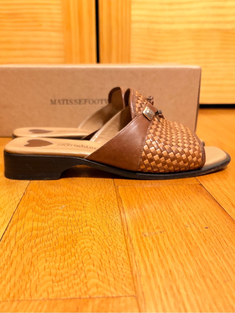 Brighton Brown Woven Leather Sandals - Picture 6 of 8